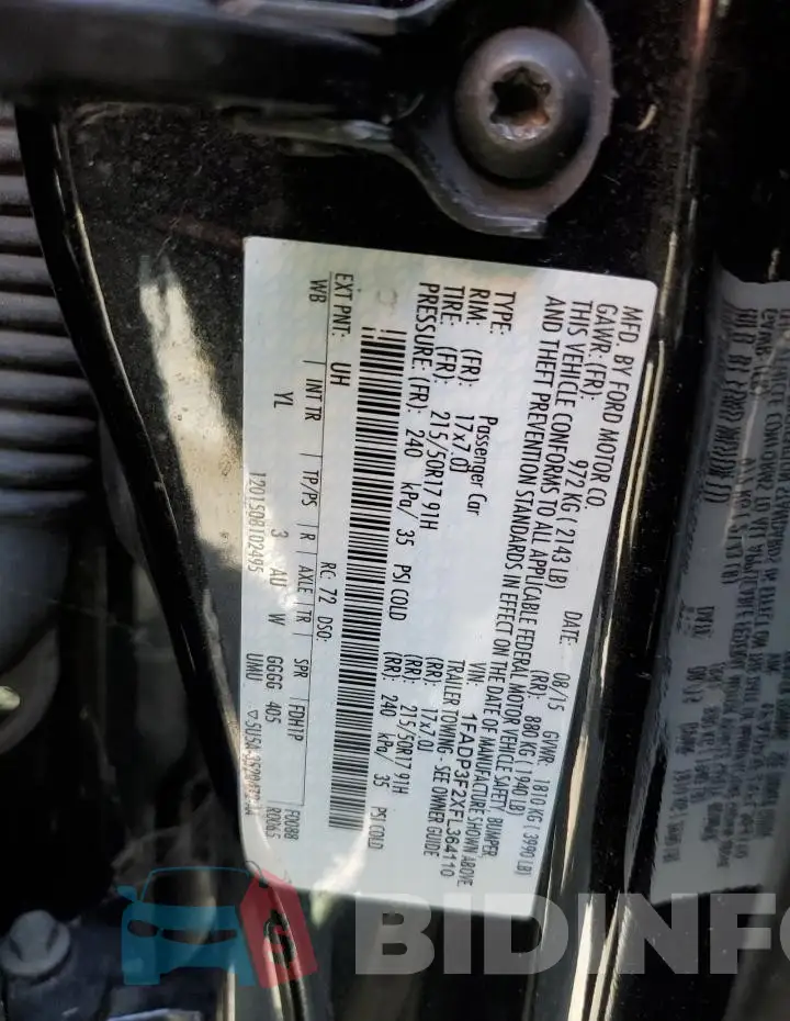 1FADP3F2XFL364110 Photo# 12