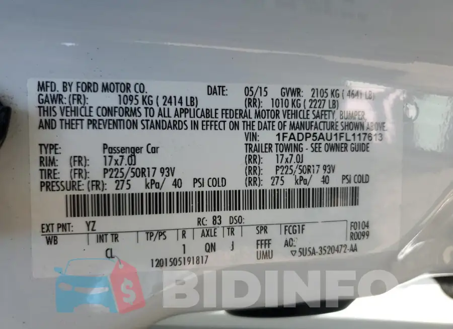 1FADP5AU1FL117613 Photo# 13