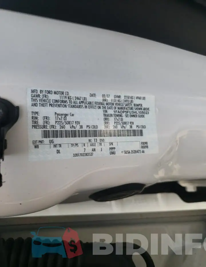 1FADP5FU3HL105023 Photo# 12