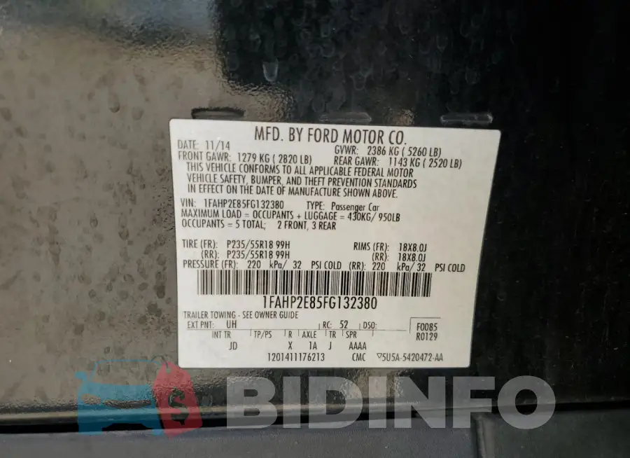 1FAHP2E85FG132380 Photo# 12
