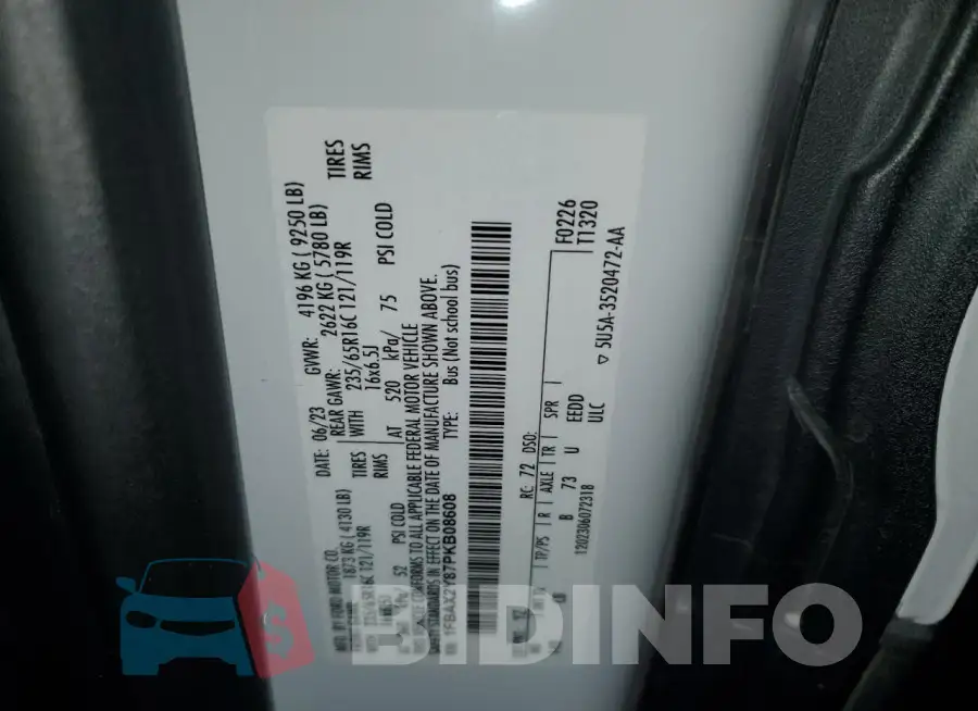1FBAX2Y87PKB08608 Photo# 13