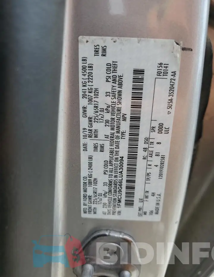1FMCU9G66LUA30094 Photo# 13