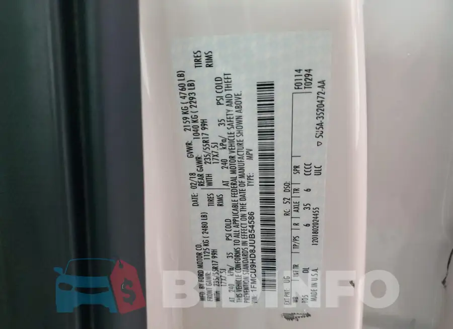 1FMCU9HD8JUB54586 Photo# 13