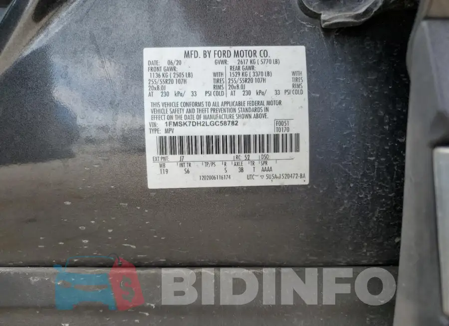 1FMSK7DH2LGC58782 Photo# 13