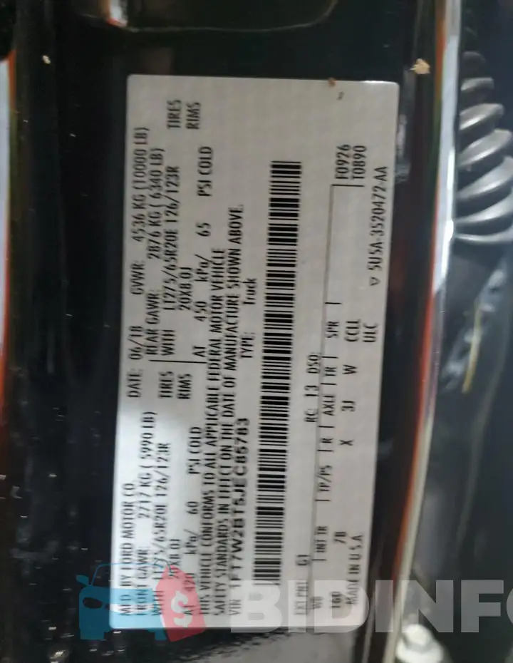 1FT7W2BT5JEC85783 Photo# 12