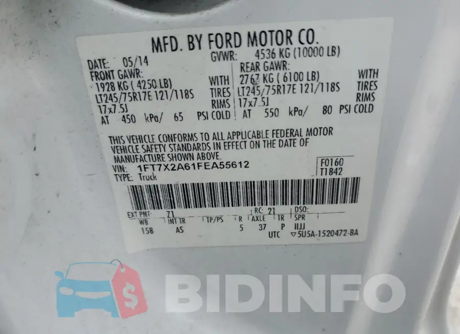 1FT7X2A61FEA55612 Photo# 12