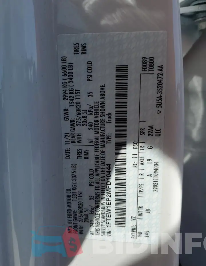 1FTEW1EP2MFD10444 Photo# 12