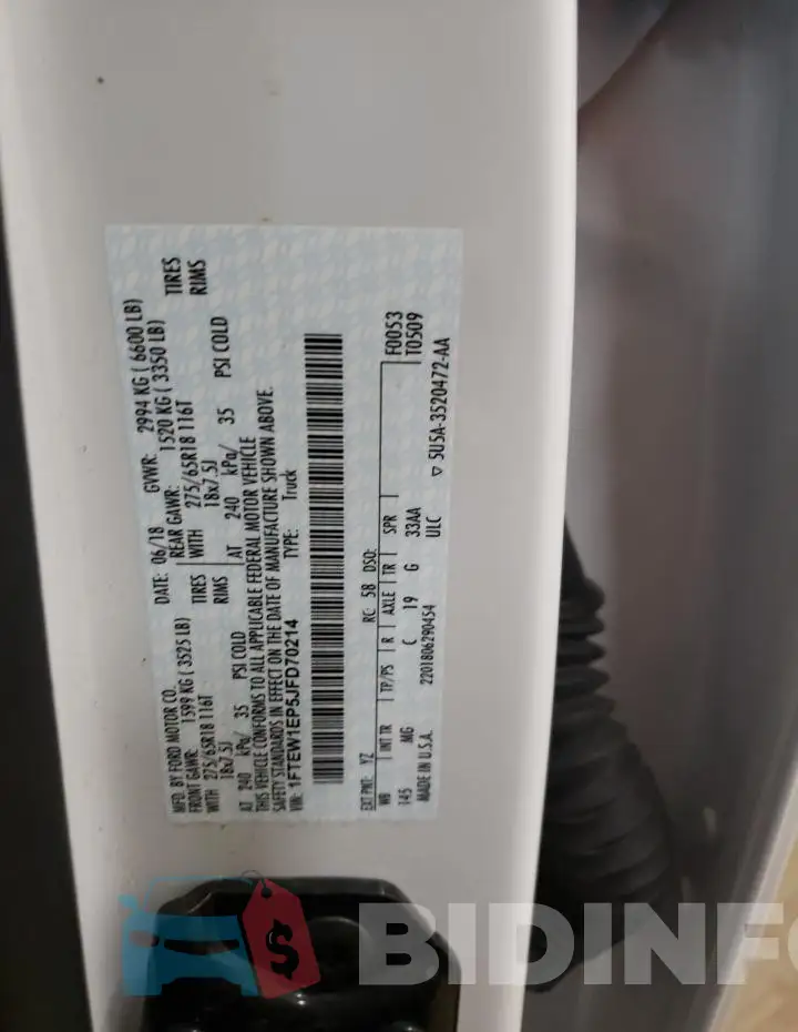 1FTEW1EP5JFD70214 Photo# 12