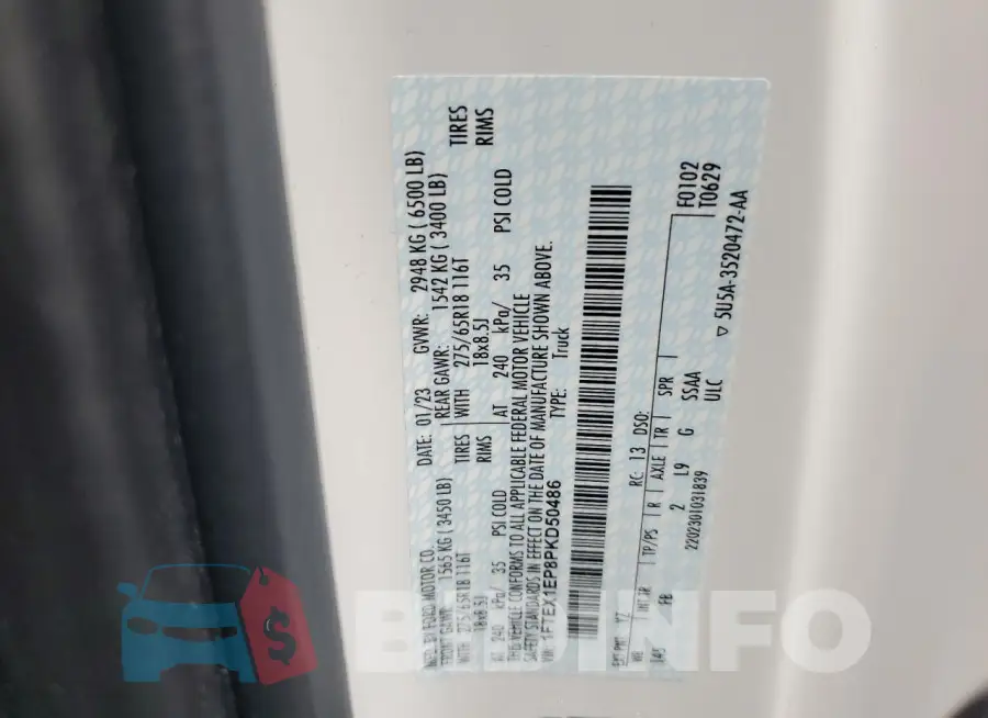 1FTEX1EP8PKD50486 Photo# 12