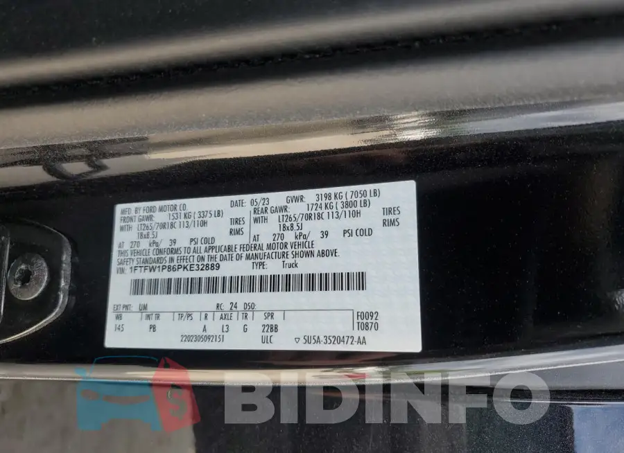 1FTFW1P86PKE32889 Photo# 12