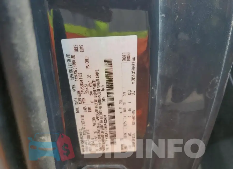 1FTFX1EF7GKF42901 Photo# 12