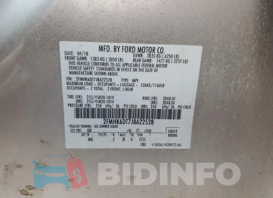 2FMHK6DT7JBA22528 Photo# 12