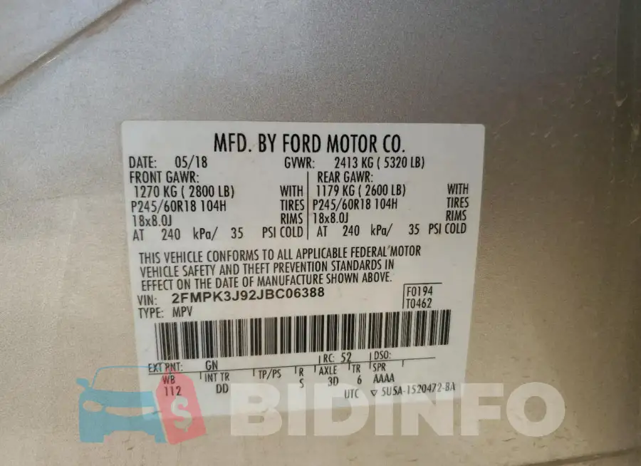 2FMPK3J92JBC06388 Photo# 14