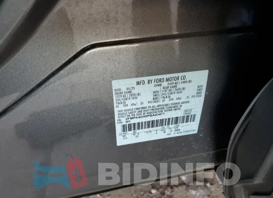 2FMPK4G99PBA43471 Photo# 12