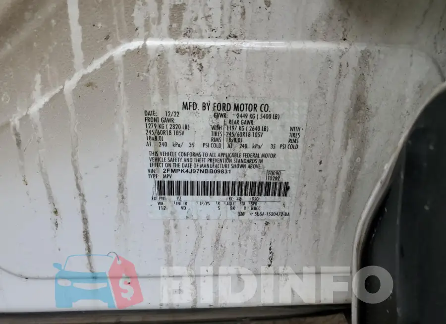 2FMPK4J97NBB09831 Photo# 13