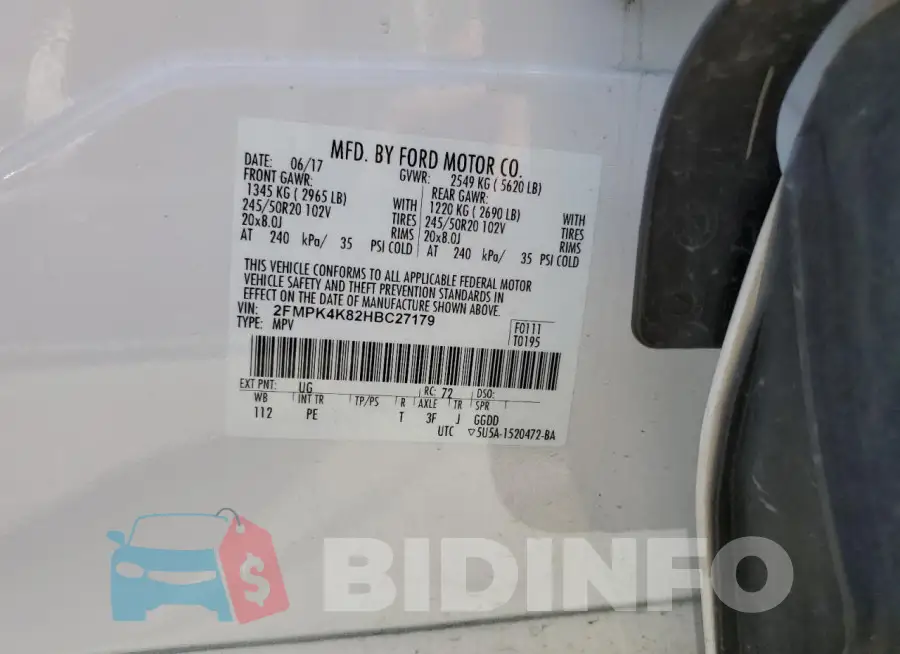 2FMPK4K82HBC27179 Photo# 12