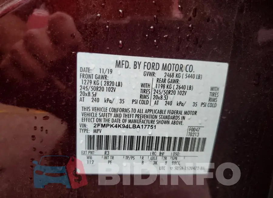2FMPK4K94LBA17751 Photo# 13
