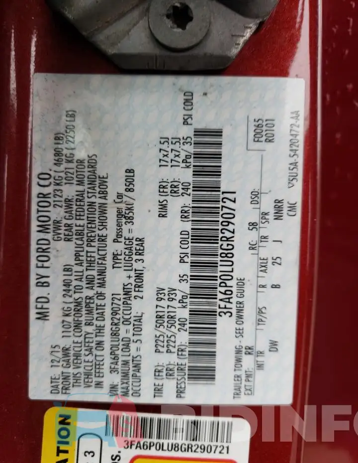 3FA6P0LU8GR290721 Photo# 12
