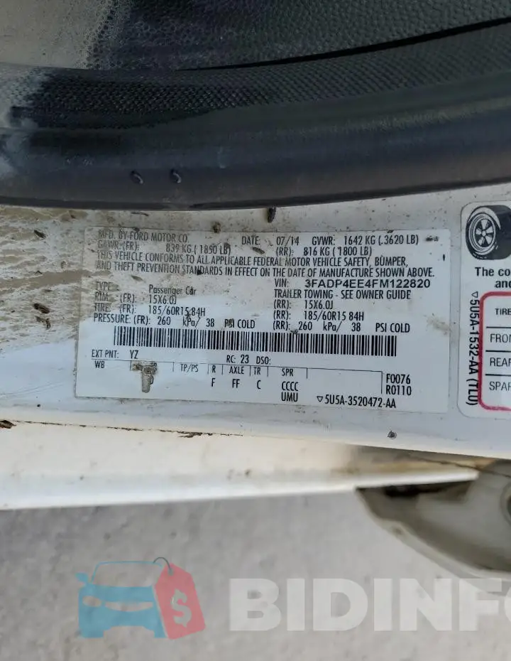 3FADP4EE4FM122820 Photo# 12