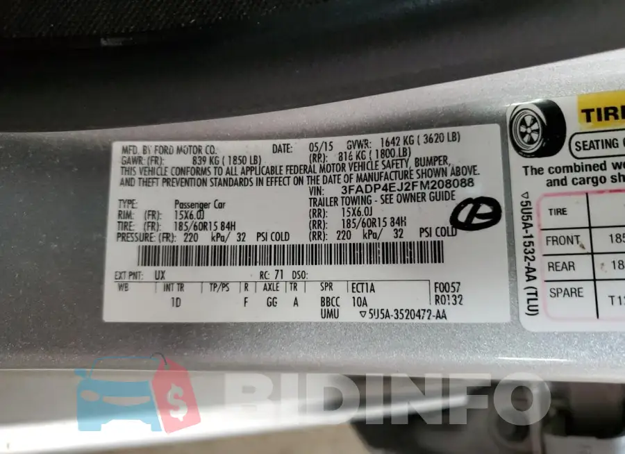 3FADP4EJ2FM208088 Photo# 12