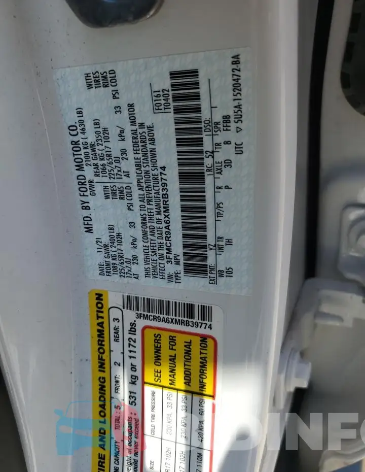 3FMCR9A6XMRB39774 Photo# 12