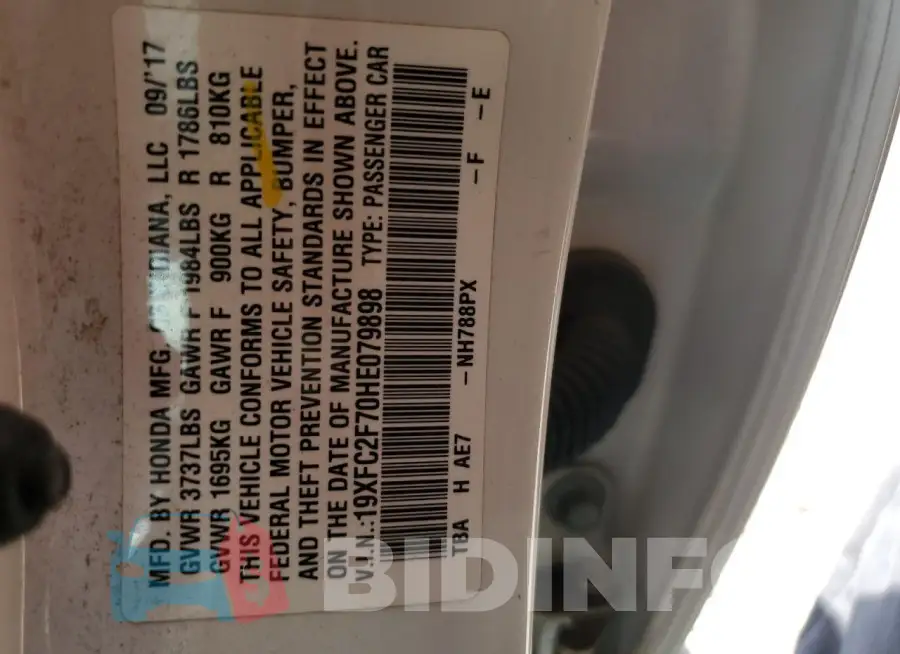 19XFC2F70HE079898 Photo# 12
