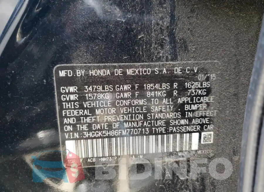 3HGGK5H86FM770713 Photo# 12