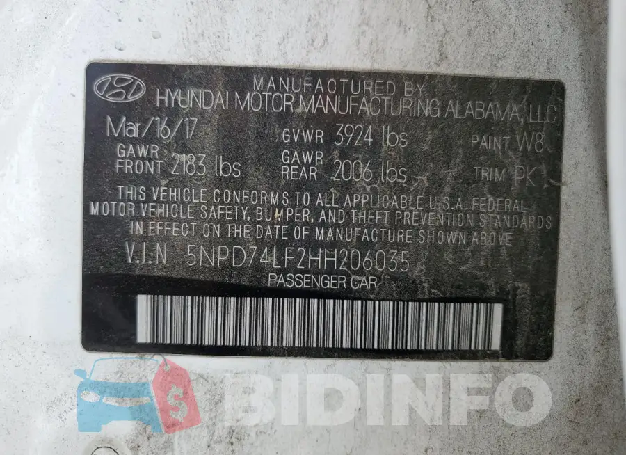 5NPD74LF2HH206035 Photo# 12