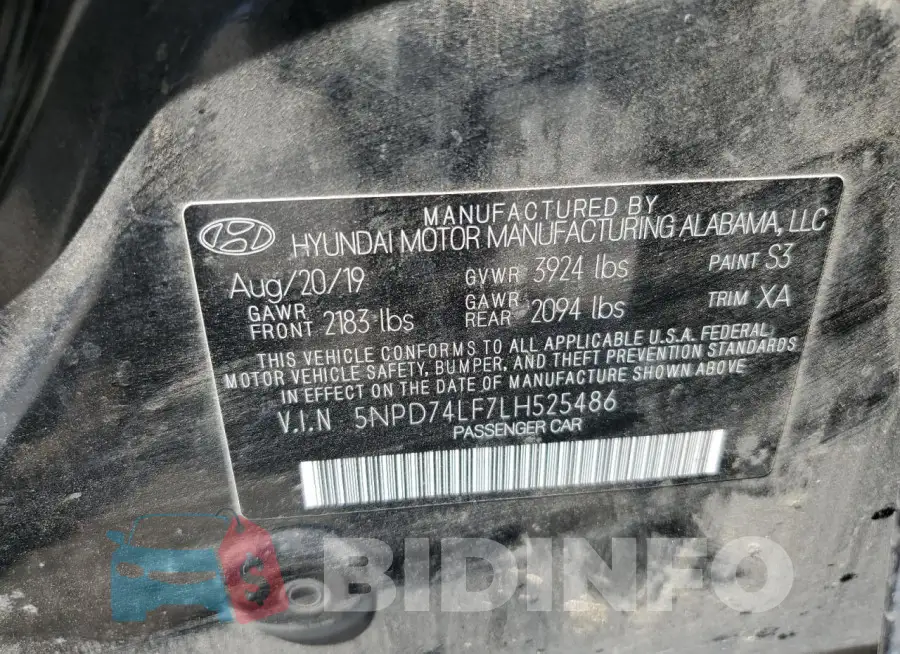 5NPD74LF7LH525486 Photo# 12