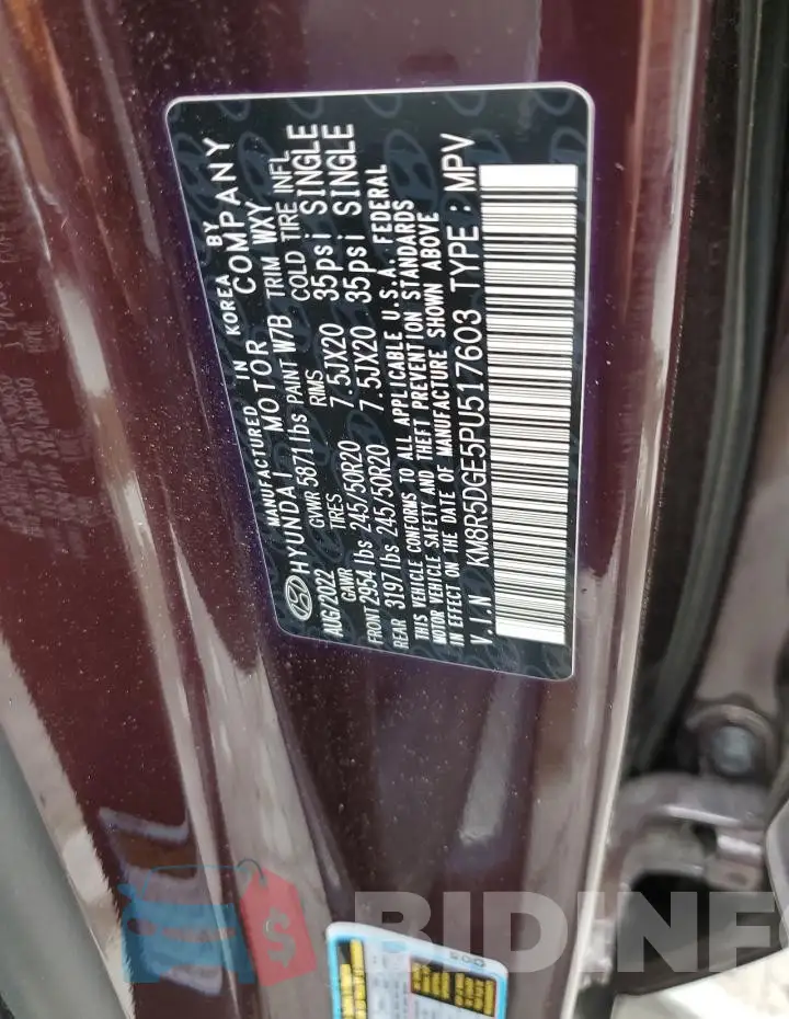 KM8R5DGE5PU517603 Photo# 14
