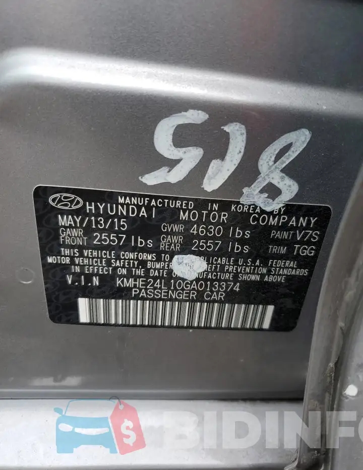 KMHE24L10GA013374 Photo# 12
