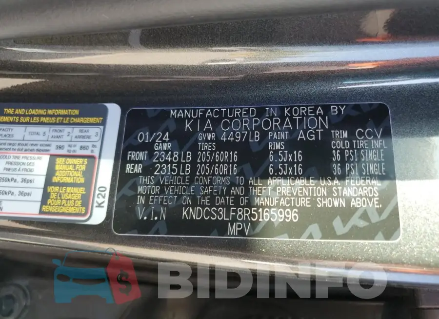 KNDCS3LF8R5165996 Photo# 12