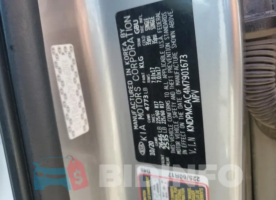 KNDPMCAC4M7901673 Photo# 13