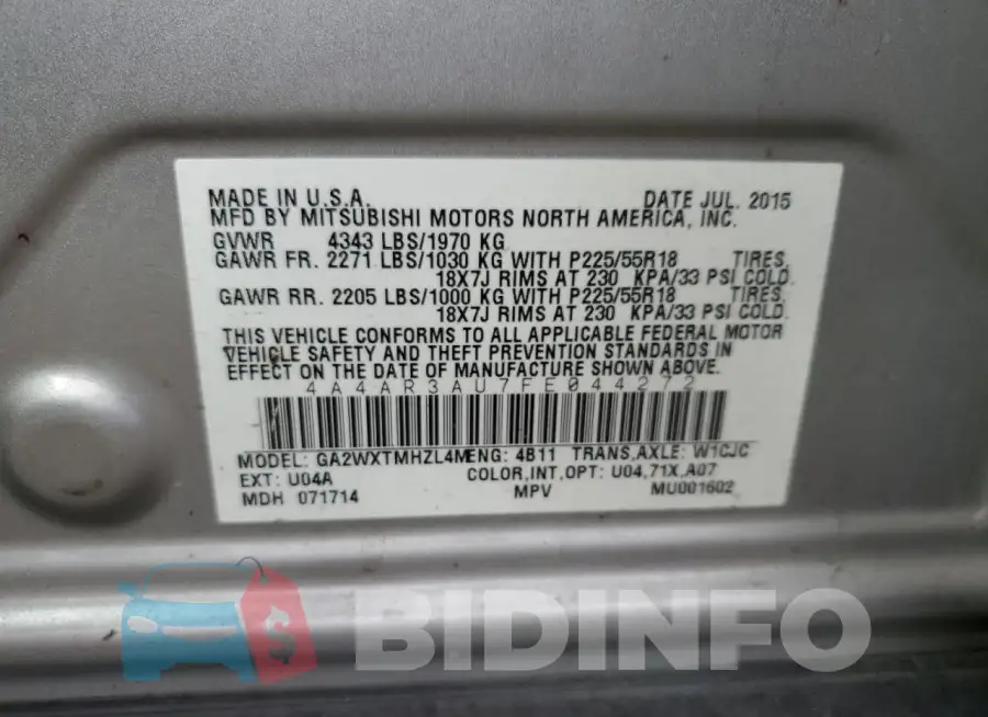 4A4AR3AU7FE044272 Photo# 13