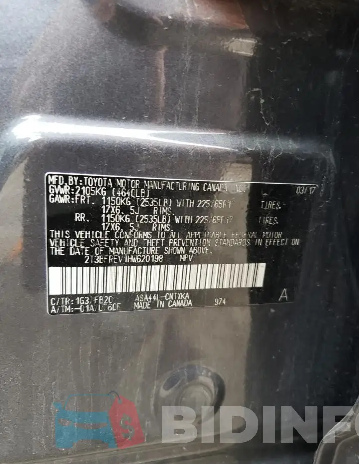 2T3BFREV1HW620198 Photo# 13
