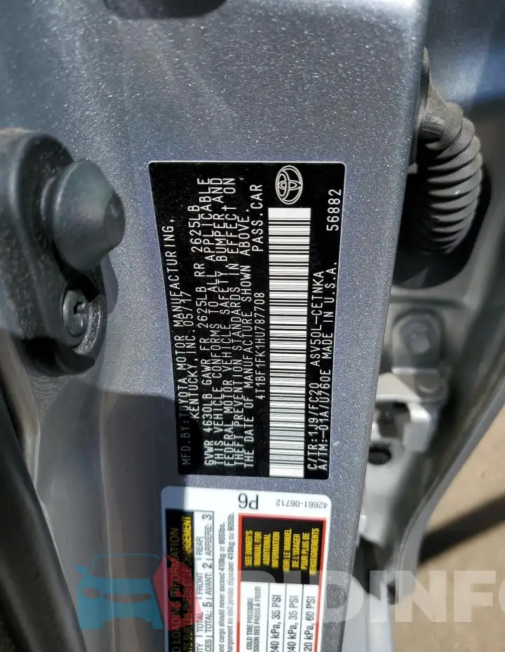4T1BF1FK1HU787708 Photo# 12