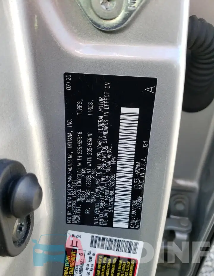 5TDGZRBH8LS520699 Photo# 13