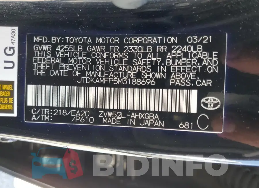 JTDKAMFP5M3188696 Photo# 12