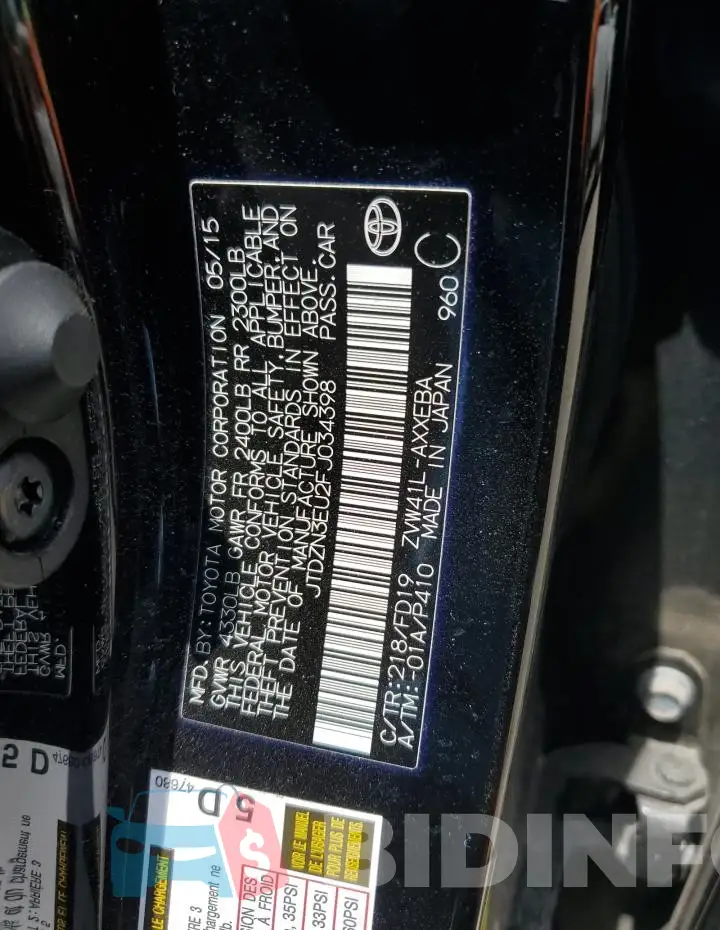 JTDZN3EU2FJ034398 Photo# 12