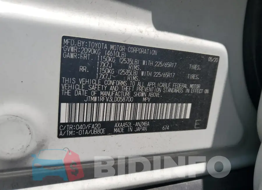 JTMW1RFV3LD058700 Photo# 13