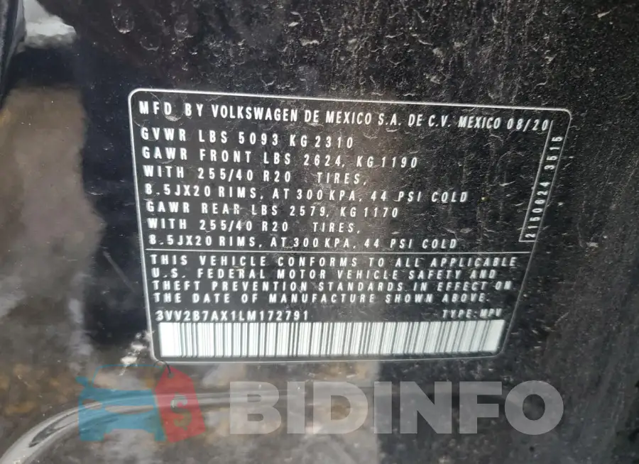3VV2B7AX1LM172791 Photo# 13