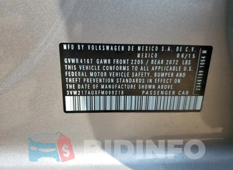 3VW217AUXFM099218 Photo# 12