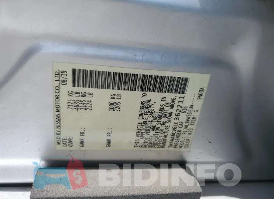 1N4AA6CV6LC362211 Photo# 12