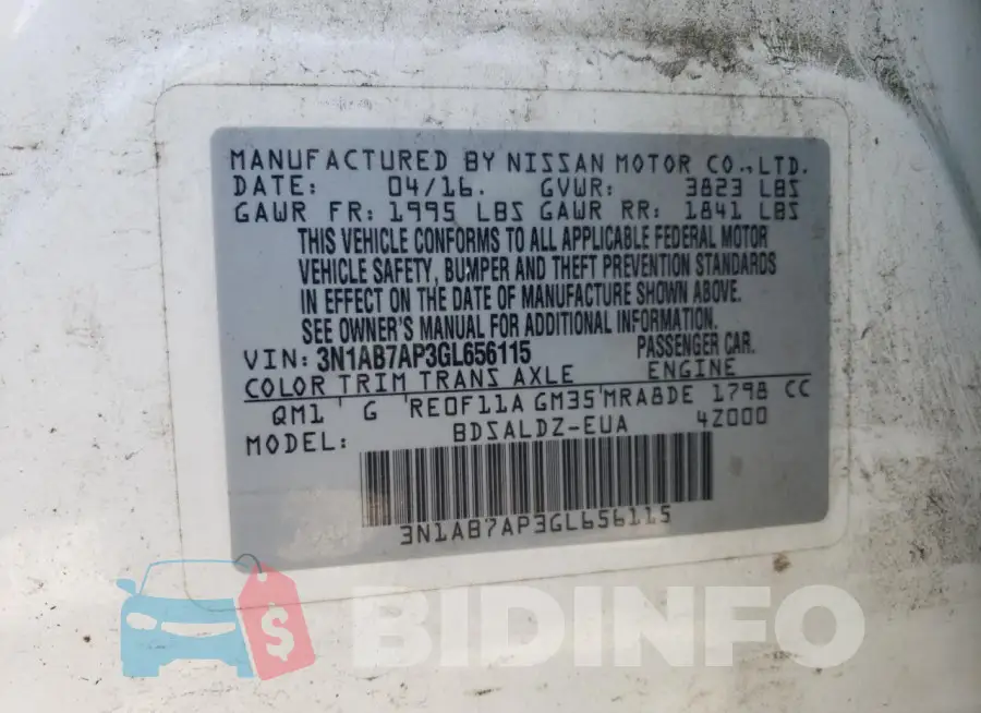 3N1AB7AP3GL656115 Photo# 12