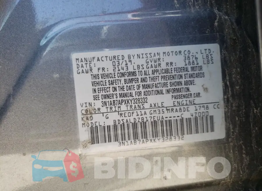 3N1AB7APXKY328332 Photo# 12