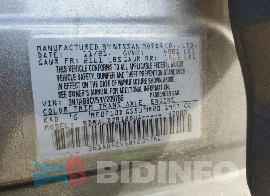 3N1AB8CV5NY209786 Photo# 12