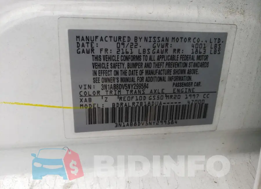 3N1AB8DV5NY299584 Photo# 13
