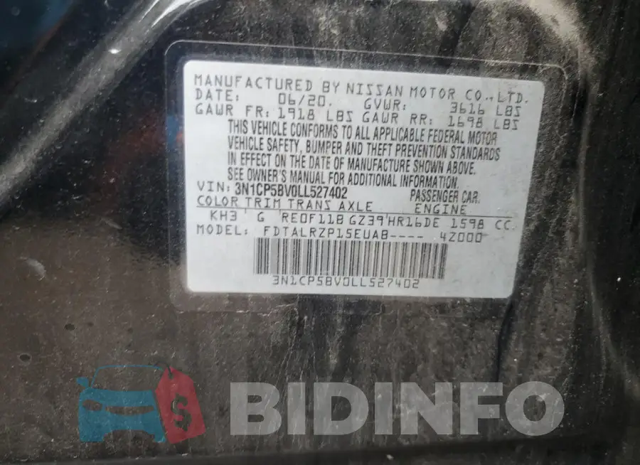 3N1CP5BV0LL527402 Photo# 13