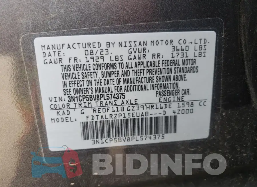 3N1CP5BV8PL574375 Photo# 13