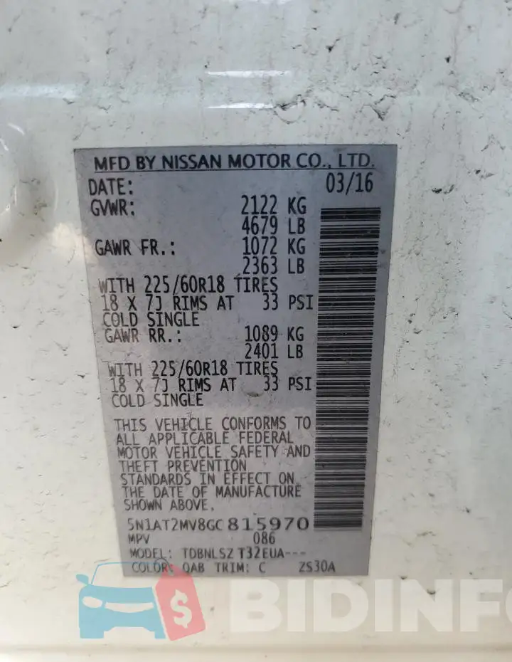 5N1AT2MV8GC815970 Photo# 14